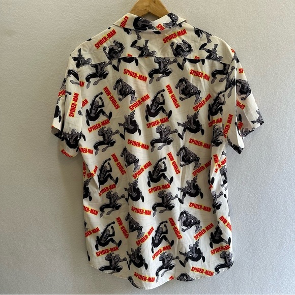 Marvel Spiderman Button Front Shirt All Over Print Men's XL Zaful NWT - Picture 2 of 8